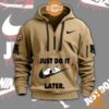 Snoopy Just Do It later Nike Half Zip Heavy Hoodie