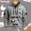 Snoopy Just Do It later Nike Half Zip Heavy Hoodie