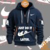 Snoopy Just Do It later Nike Half Zip Heavy Hoodie