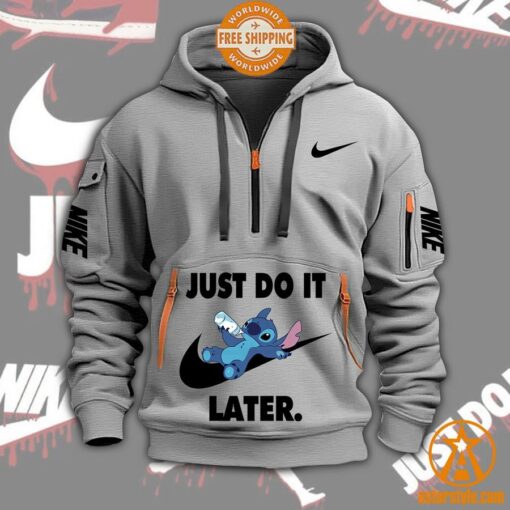 Stitch Just Do It Later Nike Half Zip Heavy Hoodie