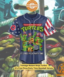 Teenage Mutant Ninja Turtles It’s Free Pizza Party Time Baseball Jersey