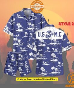 US Marine Corps Hawaiian Shirt and Shorts