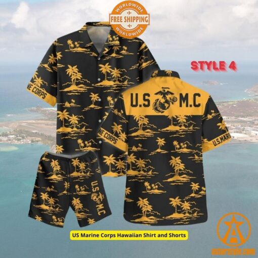 US Marine Corps Hawaiian Shirt and Shorts