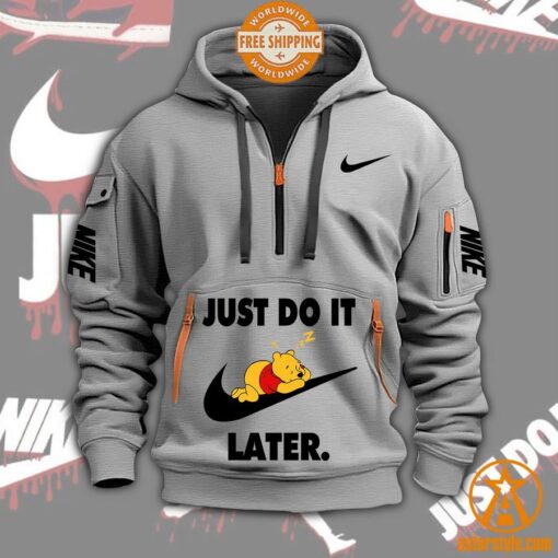 Winnie-the-Pooh Just Do It Later Nike Half Zip Heavy Hoodie