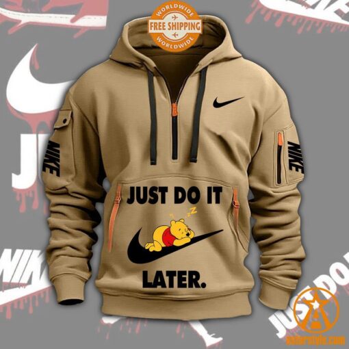 Winnie-the-Pooh Just Do It Later Nike Half Zip Heavy Hoodie