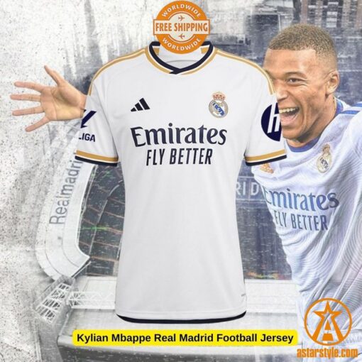 Kylian Mbappe Real Madrid Football Jersey