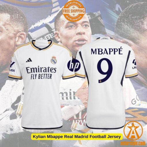 Kylian Mbappe Real Madrid Football Jersey