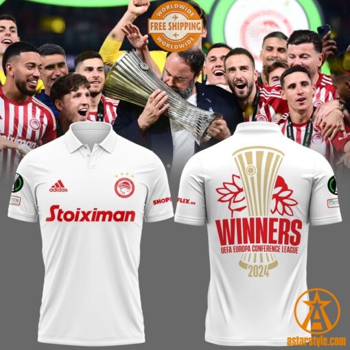 UEFA Europa Conference League Winners Olympiacos FC Polo Shirt