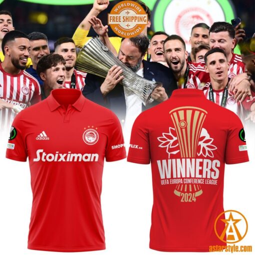 UEFA Europa Conference League Winners Olympiacos FC Polo Shirt