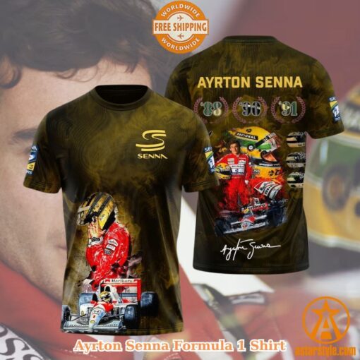 NEW Ayrton Senna Formula 1 Shirt