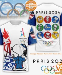 TRENDING Snoopy Olympic Paris 2024 Team USA Shirt