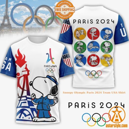 TRENDING Snoopy Olympic Paris 2024 Team USA Shirt