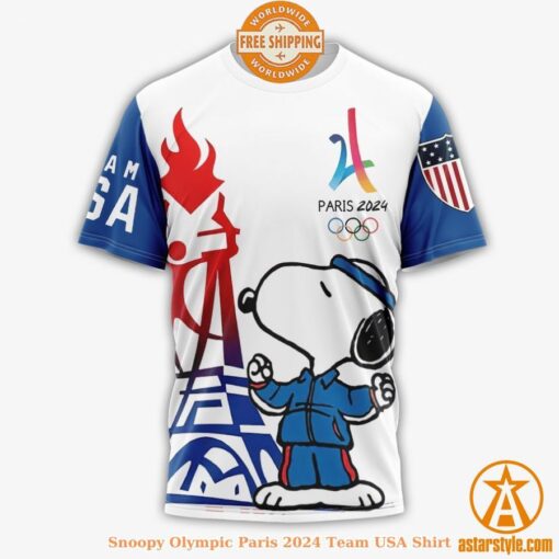 TRENDING Snoopy Olympic Paris 2024 Team USA Shirt