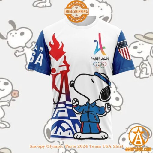 TRENDING Snoopy Olympic Paris 2024 Team USA Shirt